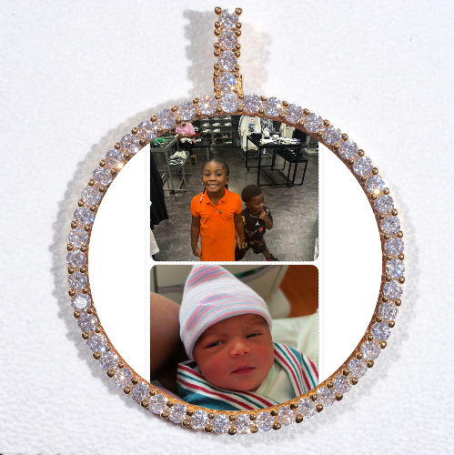 LARGE 3D CIRCLE CUSTOM PICTURE PENDANT