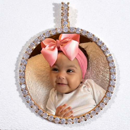 LARGE 3D CIRCLE CUSTOM PICTURE PENDANT