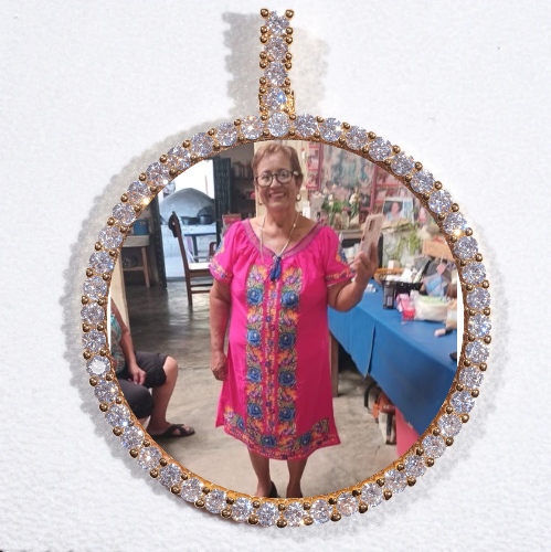 LARGE 3D CIRCLE CUSTOM PICTURE PENDANT