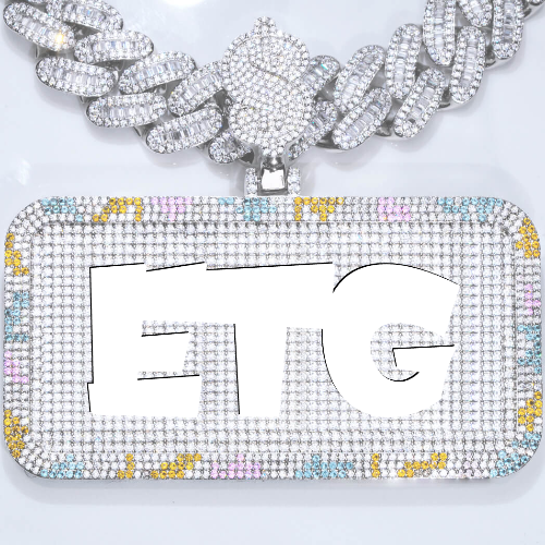 CUSTOM LETTER NECKLACE 3D COLORFUL SQUARE