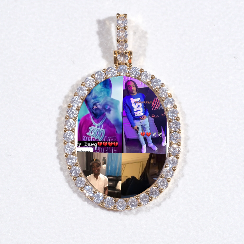 3D Oval Custom Picture Pendant