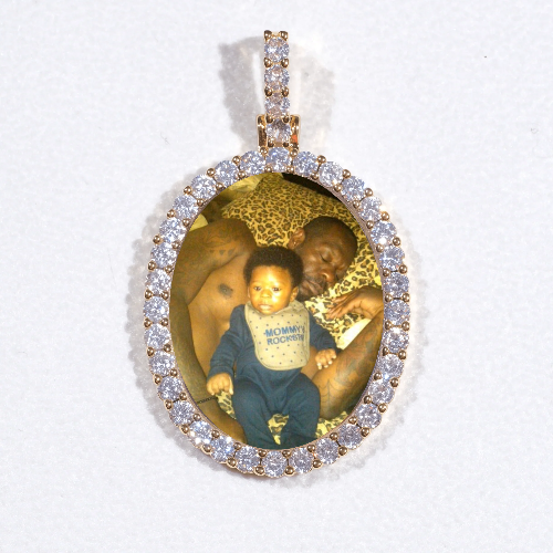 3D Oval Custom Picture Pendant
