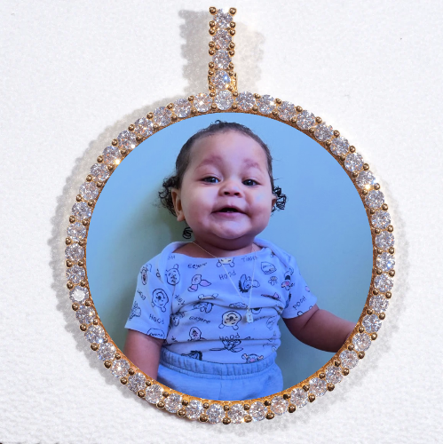 LARGE 3D CIRCLE CUSTOM PICTURE PENDANT