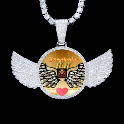 925S & VVS Moissanite 3D Wing Custom Picture Pendant