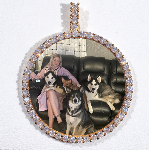 LARGE 3D CIRCLE CUSTOM PICTURE PENDANT