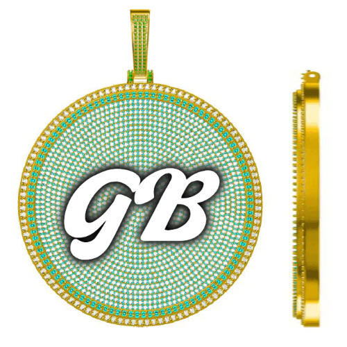CUSTOM LETTER NECKLACE 3D BIG DISC