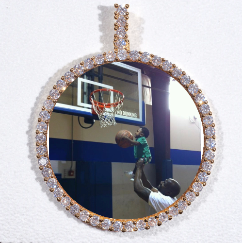 LARGE 3D CIRCLE CUSTOM PICTURE PENDANT