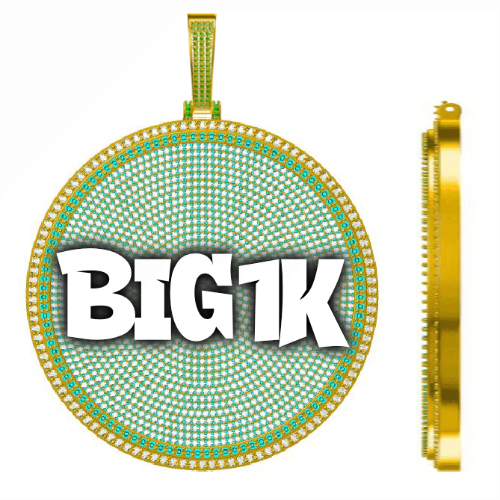 CUSTOM LETTER NECKLACE 3D BIG DISC