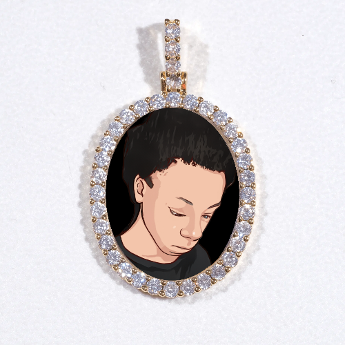 3D Oval Custom Picture Pendant