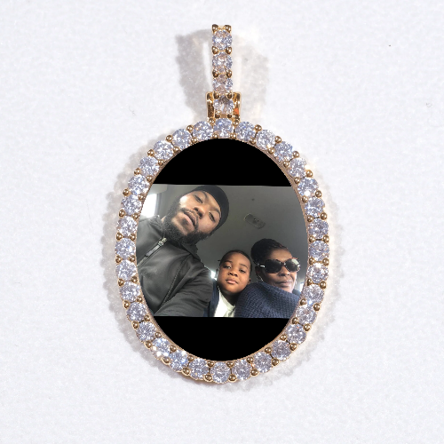 3D Oval Custom Picture Pendant