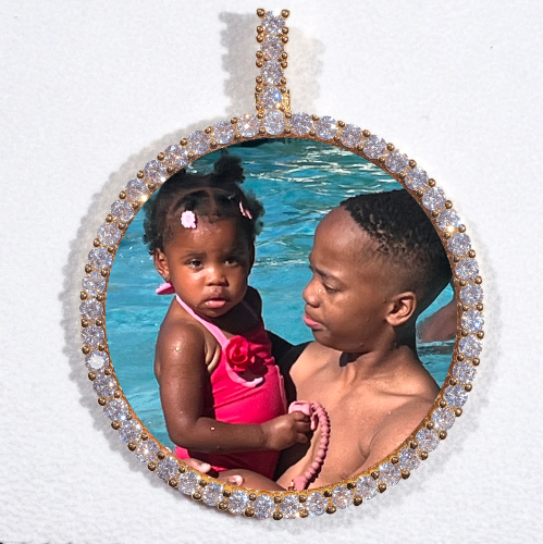 LARGE 3D CIRCLE CUSTOM PICTURE PENDANT