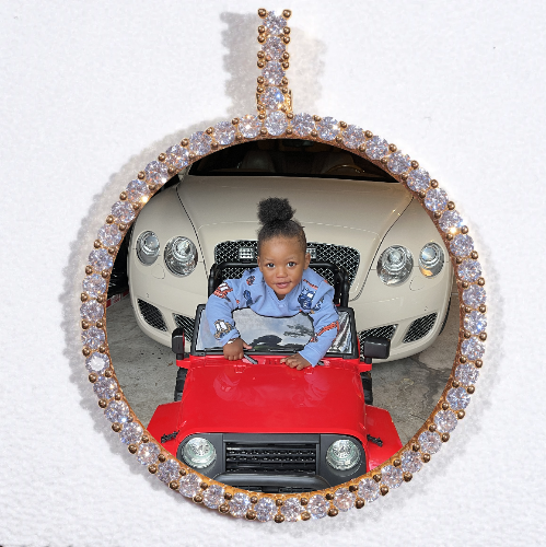 LARGE 3D CIRCLE CUSTOM PICTURE PENDANT