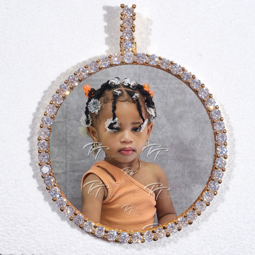 LARGE 3D CIRCLE CUSTOM PICTURE PENDANT