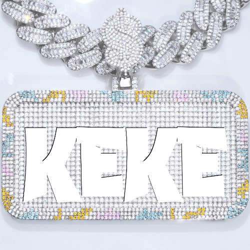 CUSTOM LETTER NECKLACE 3D COLORFUL SQUARE