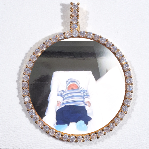 LARGE 3D CIRCLE CUSTOM PICTURE PENDANT