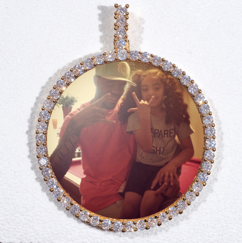 LARGE 3D CIRCLE CUSTOM PICTURE PENDANT