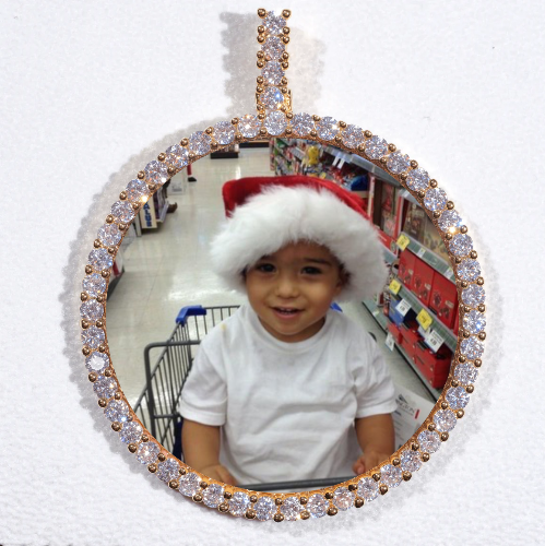 LARGE 3D CIRCLE CUSTOM PICTURE PENDANT