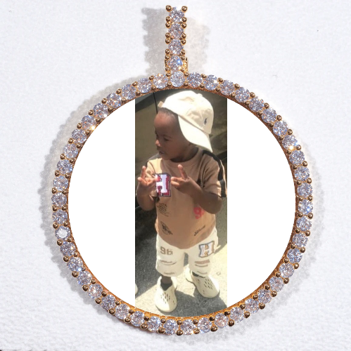 LARGE 3D CIRCLE CUSTOM PICTURE PENDANT