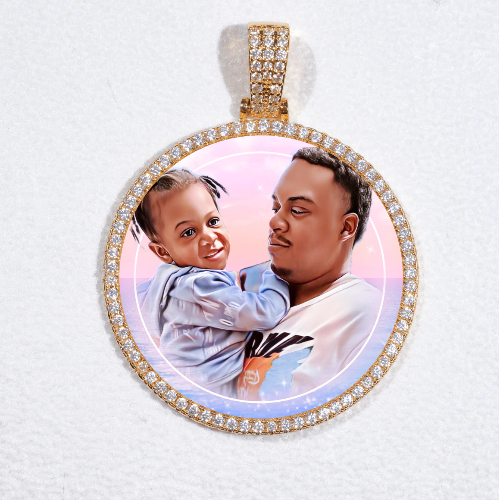 MEDIUM 3D CIRCLE CUSTOM PICTURE PENDANT
