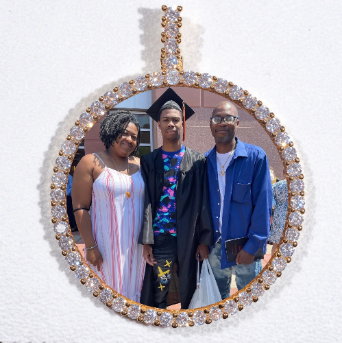 LARGE 3D CIRCLE CUSTOM PICTURE PENDANT