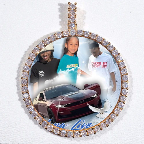 LARGE 3D CIRCLE CUSTOM PICTURE PENDANT