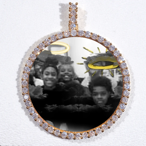 LARGE 3D CIRCLE CUSTOM PICTURE PENDANT