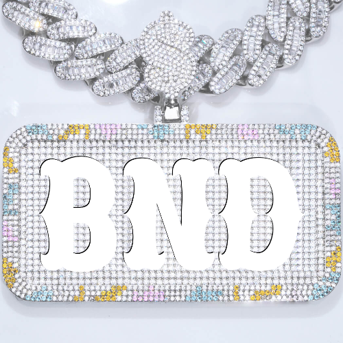 CUSTOM LETTER NECKLACE 3D COLORFUL SQUARE