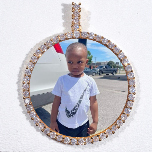 LARGE 3D CIRCLE CUSTOM PICTURE PENDANT