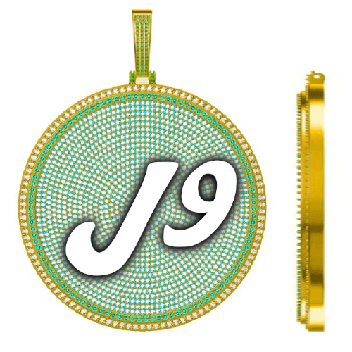 CUSTOM LETTER NECKLACE 3D BIG DISC