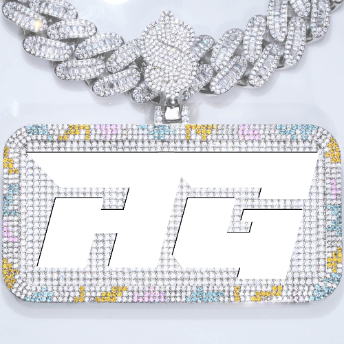 CUSTOM LETTER NECKLACE 3D COLORFUL SQUARE
