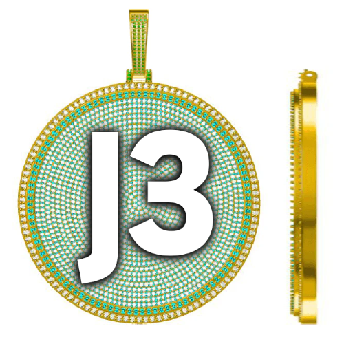 CUSTOM LETTER NECKLACE 3D BIG DISC