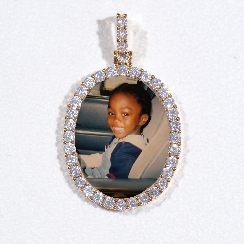 3D Oval Custom Picture Pendant