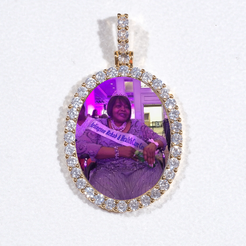 3D Oval Custom Picture Pendant