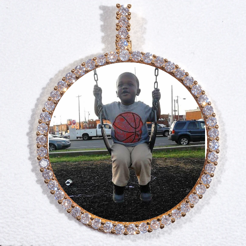 LARGE 3D CIRCLE CUSTOM PICTURE PENDANT