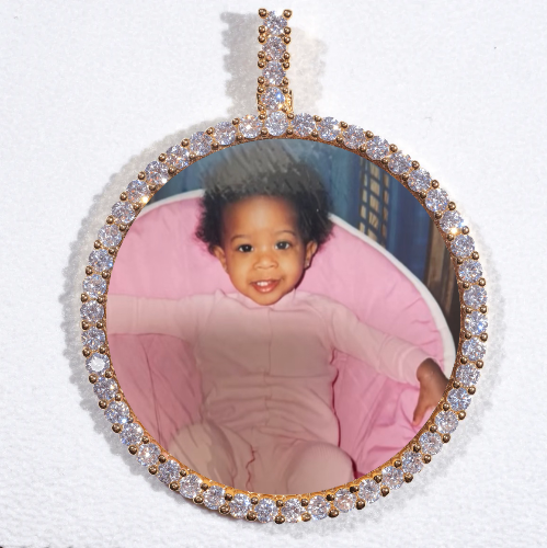 LARGE 3D CIRCLE CUSTOM PICTURE PENDANT