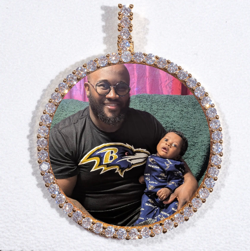 LARGE 3D CIRCLE CUSTOM PICTURE PENDANT