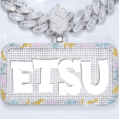 CUSTOM LETTER NECKLACE 3D COLORFUL SQUARE