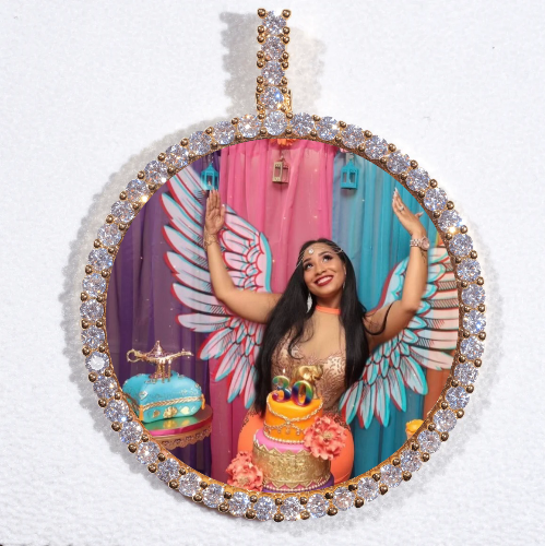 LARGE 3D CIRCLE CUSTOM PICTURE PENDANT