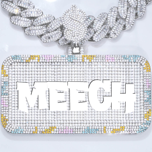 CUSTOM LETTER NECKLACE 3D COLORFUL SQUARE