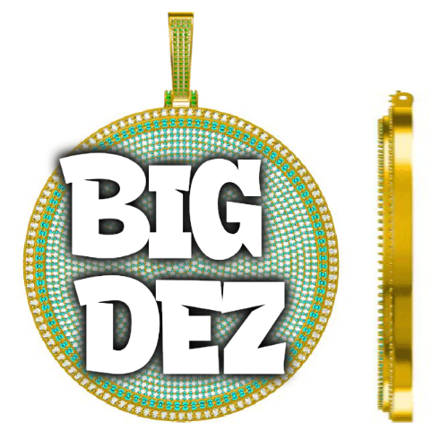CUSTOM LETTER NECKLACE 3D BIG DISC