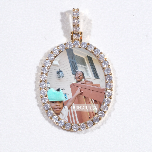 3D Oval Custom Picture Pendant