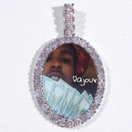Large 3D Oval Custom Picture Pendant