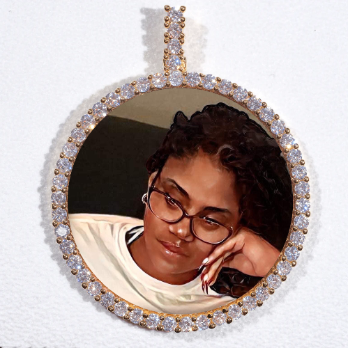 LARGE 3D CIRCLE CUSTOM PICTURE PENDANT