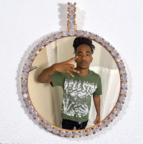 LARGE 3D CIRCLE CUSTOM PICTURE PENDANT