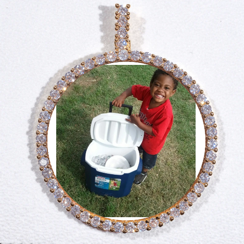 LARGE 3D CIRCLE CUSTOM PICTURE PENDANT
