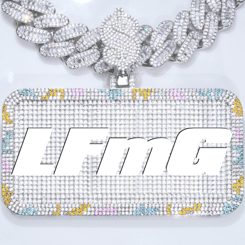 CUSTOM LETTER NECKLACE 3D COLORFUL SQUARE