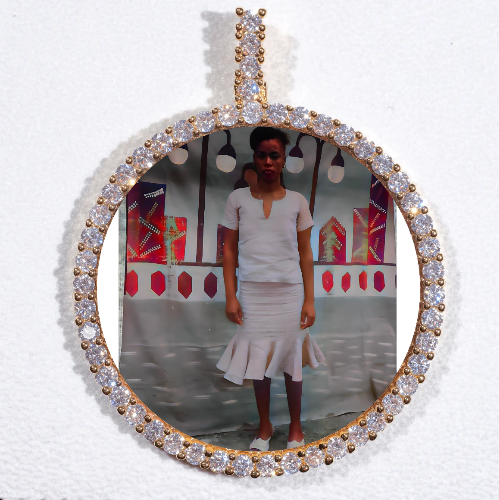 LARGE 3D CIRCLE CUSTOM PICTURE PENDANT