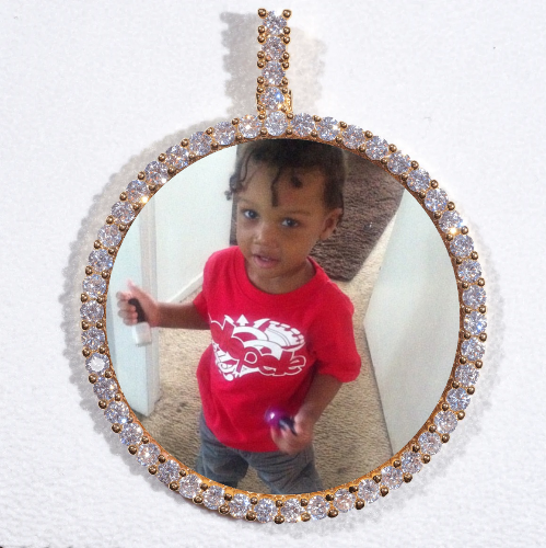 LARGE 3D CIRCLE CUSTOM PICTURE PENDANT