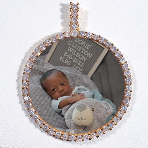 LARGE 3D CIRCLE CUSTOM PICTURE PENDANT