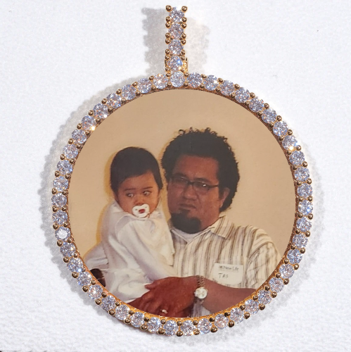 LARGE 3D CIRCLE CUSTOM PICTURE PENDANT